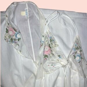 1970s Vintage Eve Stillman Nightgown & Robe Set